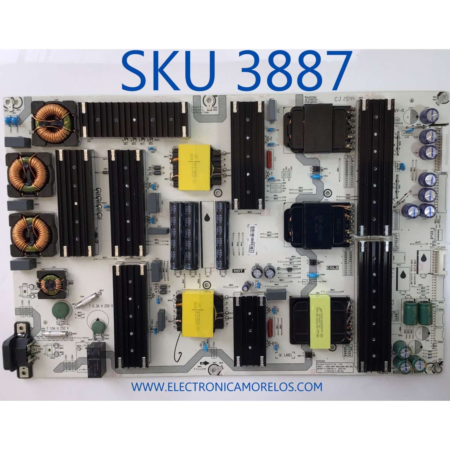 FUENTE DE PODER PARA TV HISENSE / NUMERO DE PARTE 262610 / RSAG7.820.9297/ROH / HLP-7587WD / PANEL HD750V6U82-TAL8\S0\GM\ROH 284273 / MODELO 75U6G